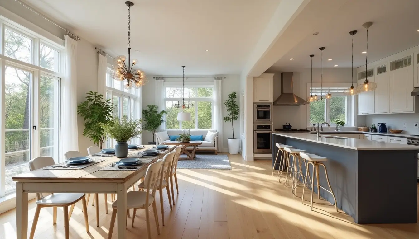 Open kitchen and dining area in a Lutz Florida home