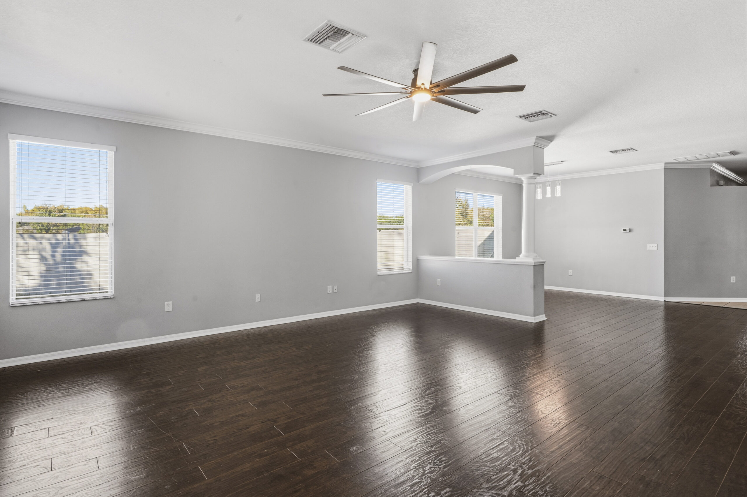 Living and dining room of a Lutz Florida home